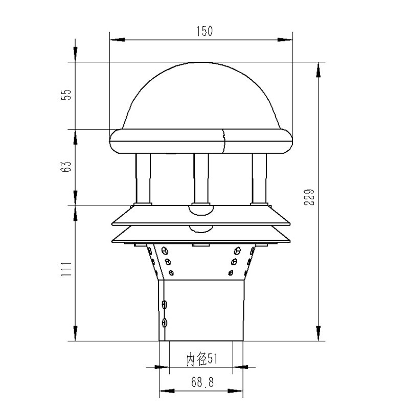 Instrumento utilizado para medir la lluvia Dimensiones del producto