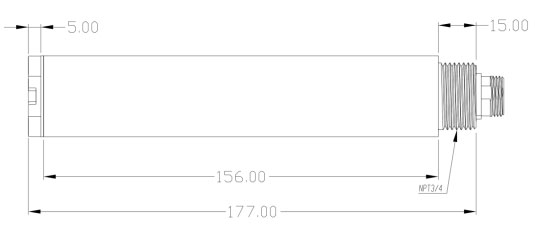 Sensor de transparencia del agua Dibujo dimensional
